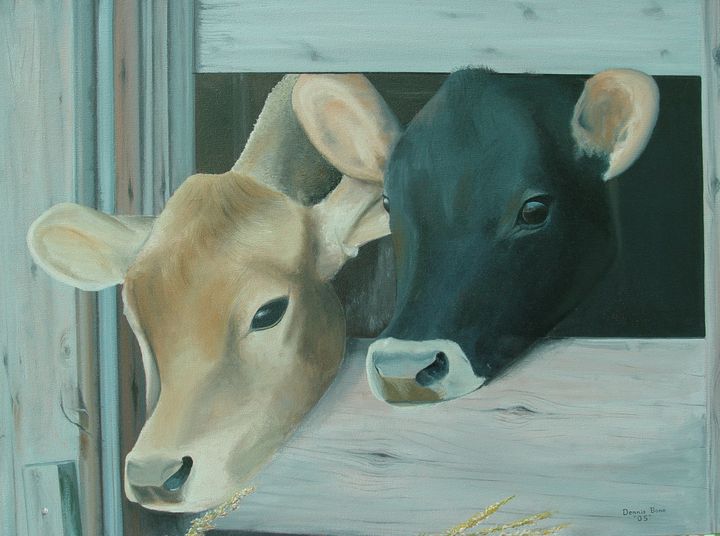 Vermont Cows - Dennis Bone Art - Paintings & Prints, Animals, Birds ...