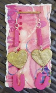 Polymer Earrings I Love You - RozzieArt