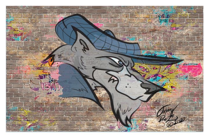 Graffiti Wolf - Johnny Praize - Digital Art, Abstract, Color - ArtPal