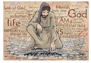 Jesus writes on Stoney Ground