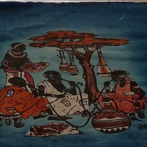 African Hand-painted art on cloth