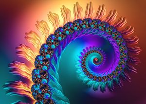Colorful luxe fractal spiral