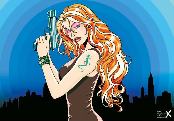 Gun Girl - Blue/Orange - Studio ComX - Drawings & Illustration, People &  Figures, Animation, Anime, & Comics, Comics - ArtPal
