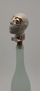 Men's head wine bottle stopper - Stela Ceramics