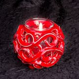 Red ceramic candle holder