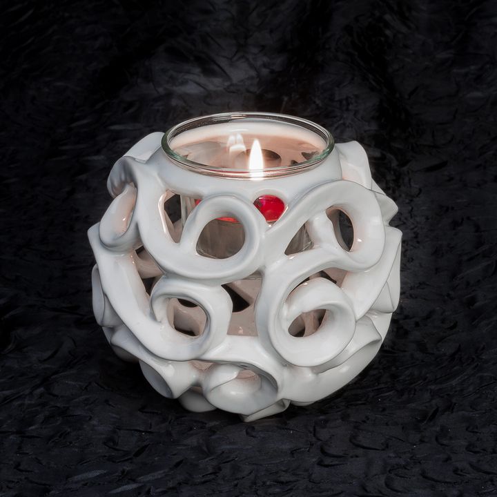 White ceramic candle holder - Stela Ceramics