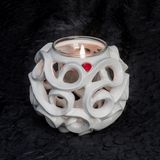 White ceramic candle holder