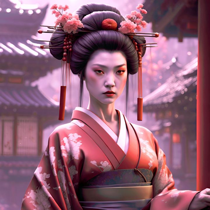 Geisha II - Michelle S. Fine Art - Digital Art & AI, People & Figures ...