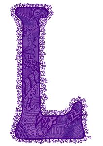 Letter L purple