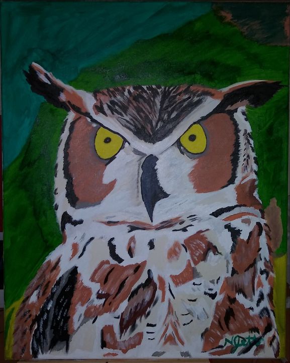 Horned owl - Jett paintings