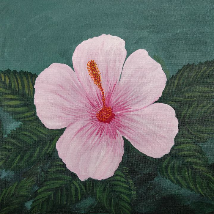 Pink Hibiscus Flower - Gitika Singh's paintings