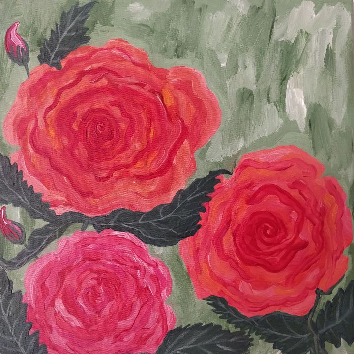 Abstract Roses - Gitika Singh's paintings