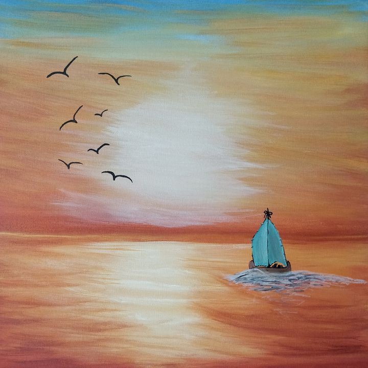 Sunset Ocean - Gitika Singh's paintings