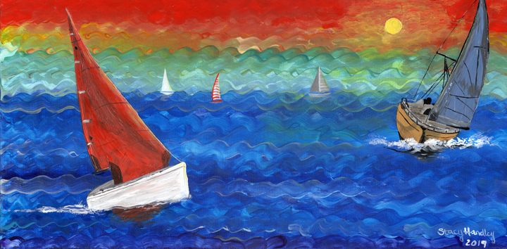 Sailboats - Stacy Handley - Paintings & Prints, Vehicles ...