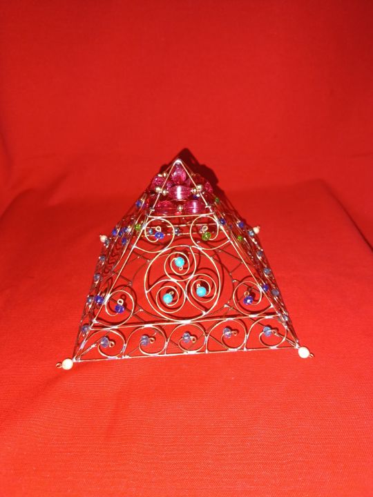 Copper energetic pyramid - Copper wire artwork - Sculptures & Carvings,  Religion, Philosophy, & Astrology, Ceremonies - ArtPal