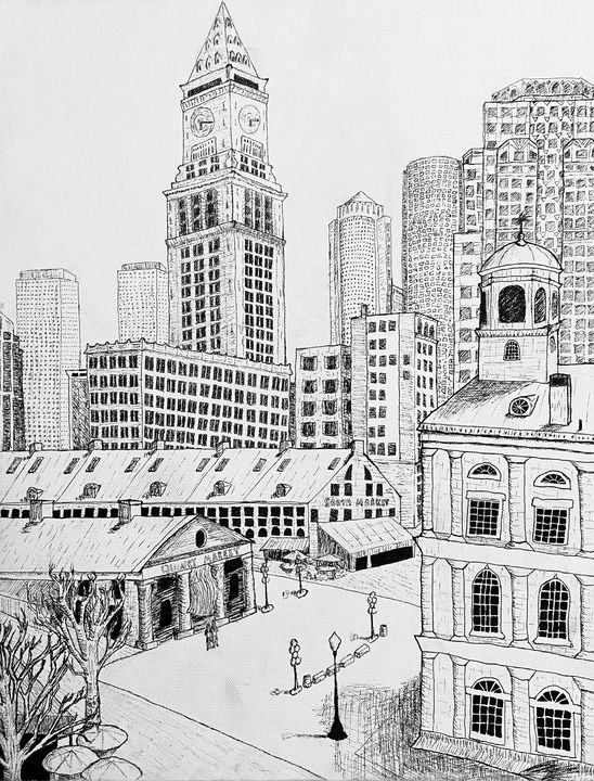 Boston - Faneuil Hall - Alexander Conley - Drawings & Illustration ...