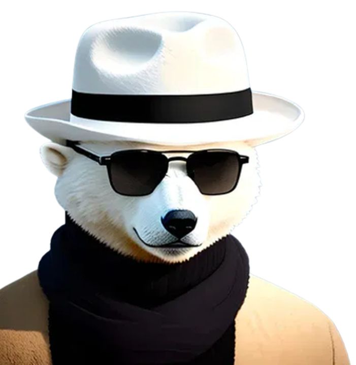 Polar Bear Fedora & Sunglasses - MJ Designs - Paintings & Prints ...