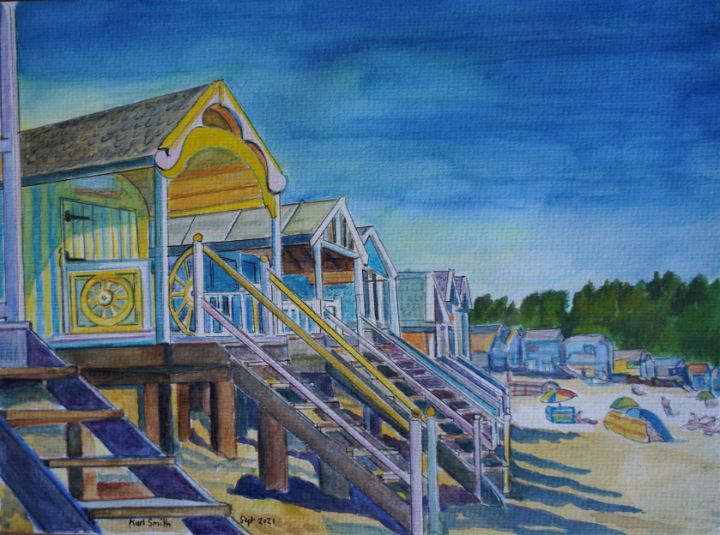 Beach Huts, Wells next the Sea. - Karl's Art for Parkinson's