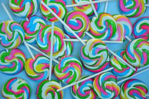 Colorful swirl lollipops