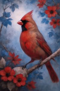 Cardinal on branch - Carmen Mazza