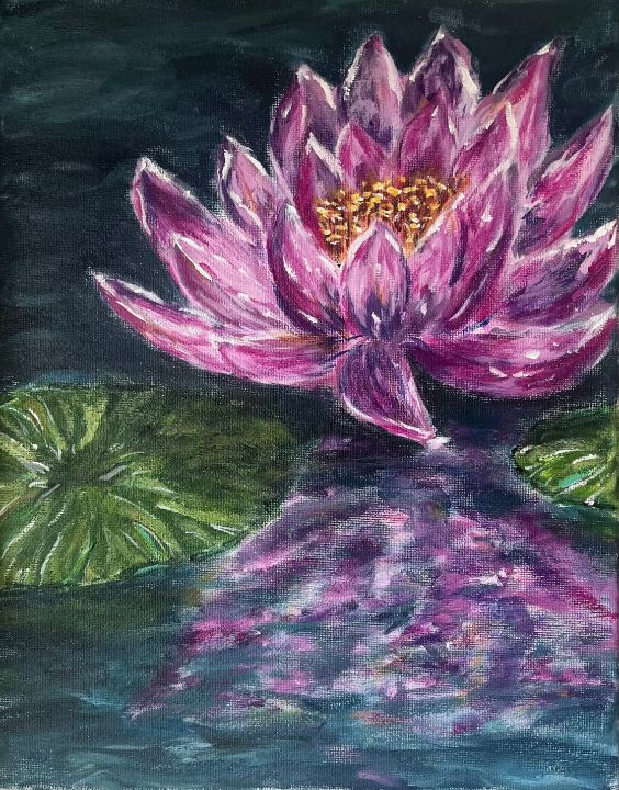 Newest Original acrylic painting of lotus flowers on canvas -Nirvana dreaming