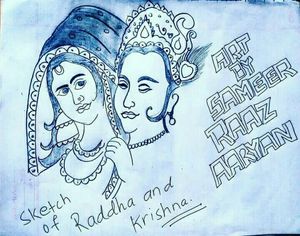 Radha Krishna Painting Handmade