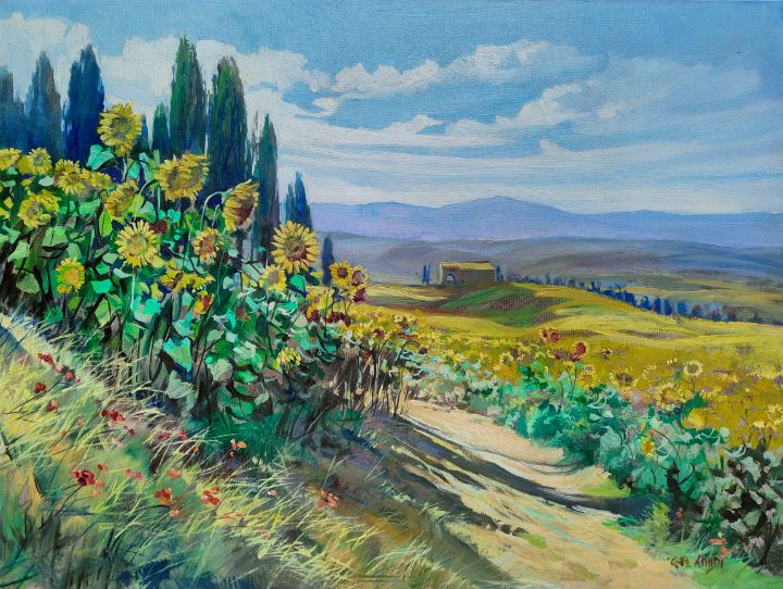 Tuscany painting by Giuseppe Landi - Modí Arte - Italian paintings ...