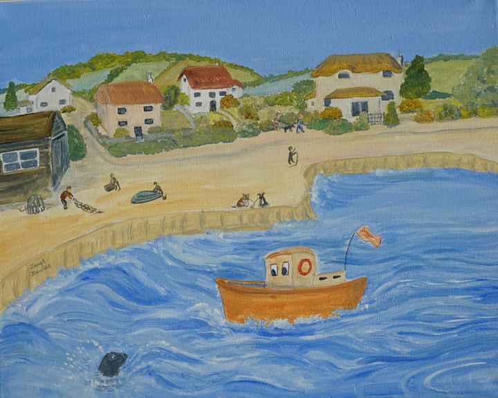 By The Harbour Artist Janet Davies Paintings Prints Landscapes Nature Beach Ocean