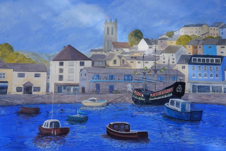 golden-hind-brixham-artist-janet-davies-paintings-prints