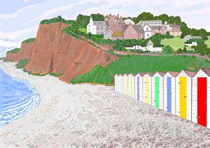 Beach Huts At Budleigh Salterton