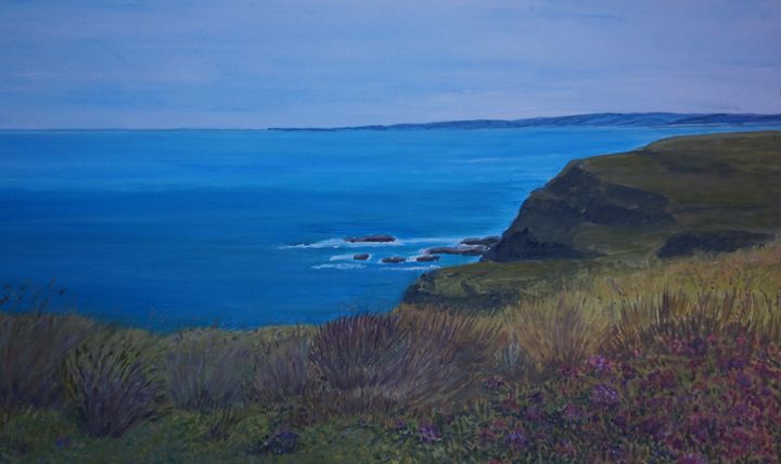 On The Dunes Perranporth Artist Janet Davies Paintings Prints Landscapes Nature Beach