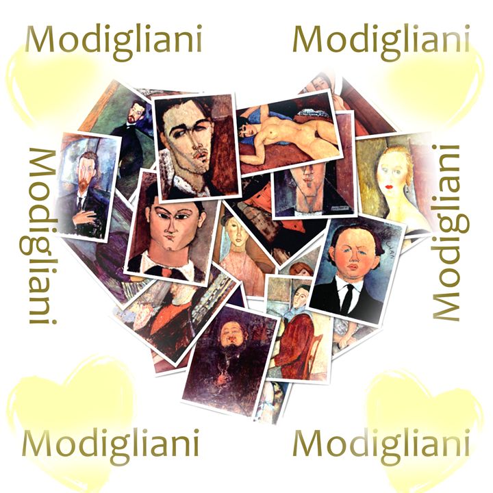 Modigliani Colage Modigliani Collage - Gersoza - Paintings & Prints, Abstract, Color - ArtPal