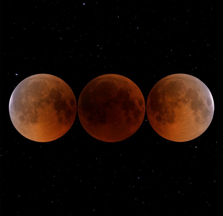 The Blood Moon and Stars - Great American Eclipse
