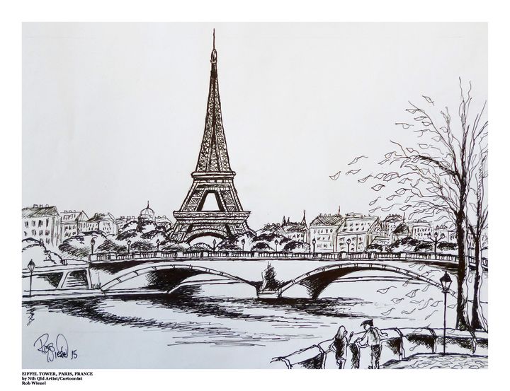 Eiffel Tower, Paris, France - Rob Wiezel Art - Drawings & Illustration ...