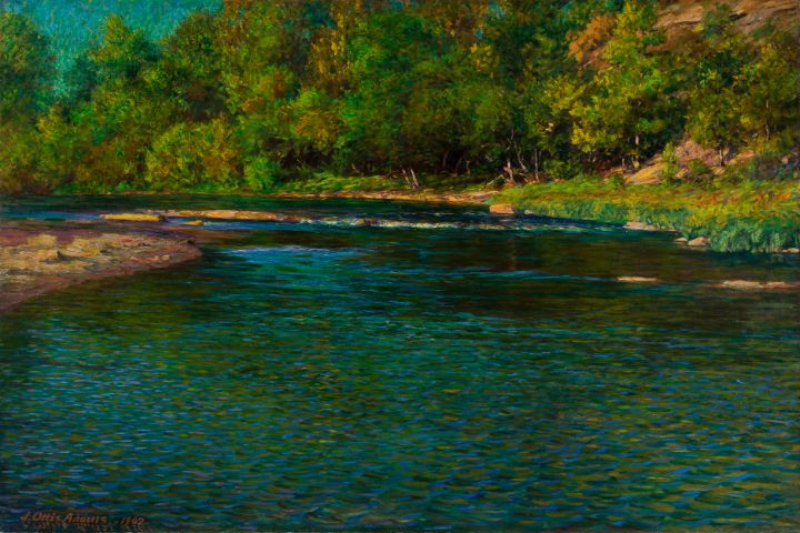 River Stones and Reflections - Suzys Art - Paintings & Prints, Landscapes &  Nature, Rivers & Creeks - ArtPal