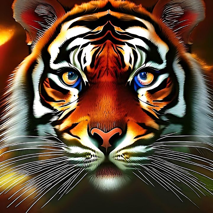 Psychedelic Tiger, close up. - Luigi Petro - Drawings & Illustration ...