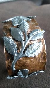 Copper cuff bracelet, Rose Leaf desi