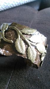Gold Rose Leaf design, hand hammered