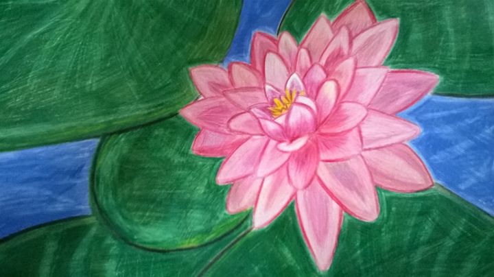 A Floating Pink Lotus Flower Genesis Vergara Flores Drawings Illustration Flowers Plants Trees Flowers Flowers I Z Lotus Artpal