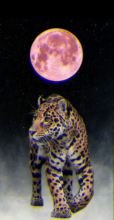 Paisley wolf howling at the winter moon with breath by