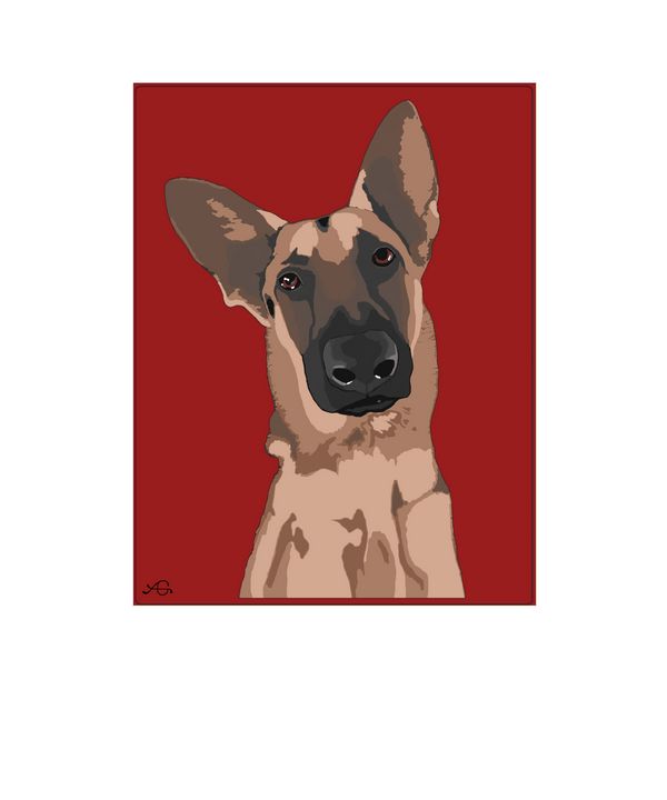 Graphic Art German Shepherd Dog - Artful Gifts by Laura