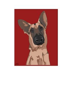 Graphic Art German Shepherd Dog
