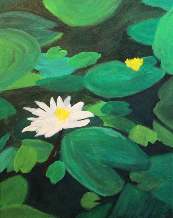 Nancys Lilies Ozman Artistry Paintings Prints Landscapes Nature Lakes Ponds Artpal
