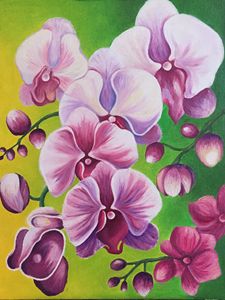 Orchids. Original oil painting
