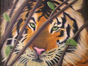 FIERCE TIGER ROARING - DREAMZ-ART - Drawings & Illustration