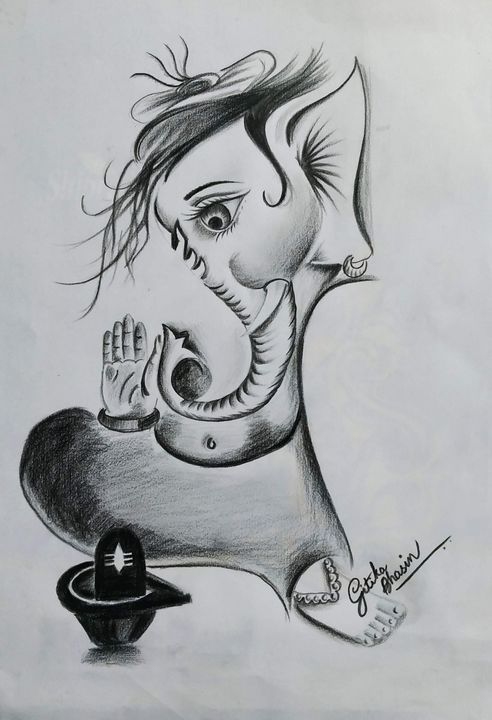 Lord Ganesha Drawing by Shivkumar Menon - Fine Art America-saigonsouth.com.vn