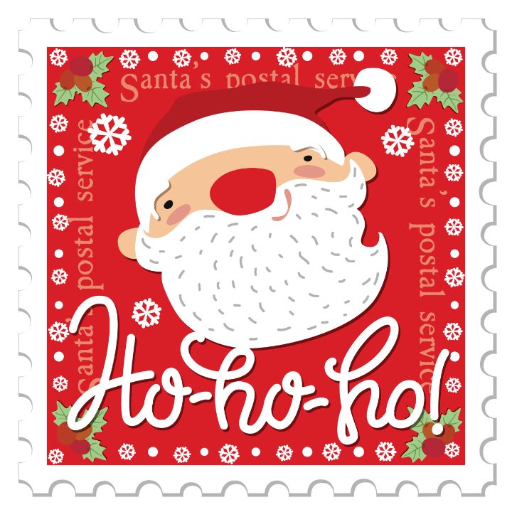 Santa's christmas postal stamp - aciduzzi - Digital Art, Holidays