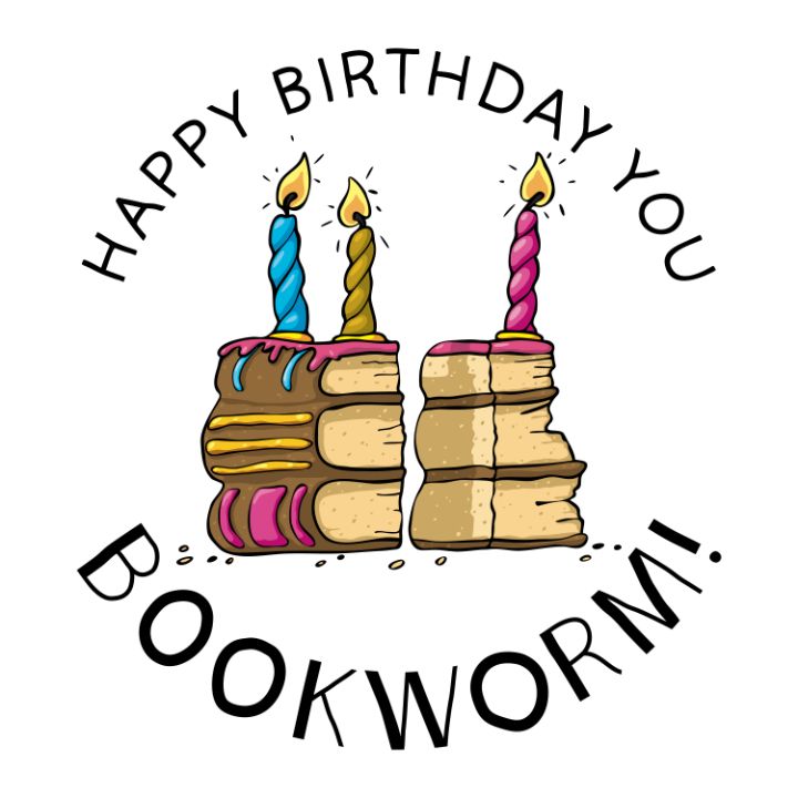 Bookworm birthday greeting card - aciduzzi