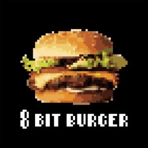 8 bit style image of hamburger