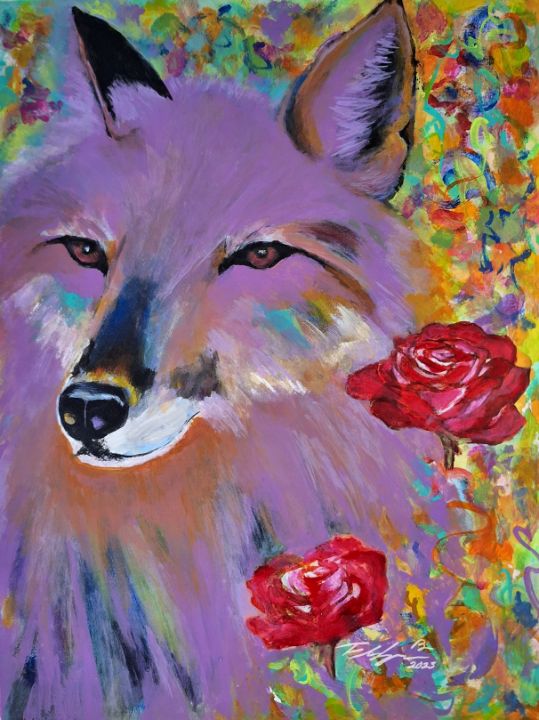 Fox and roses - FrezmadeArt - Paintings & Prints, Animals, Birds ...